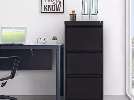 Durable Metal 3 Drawer File Cabinet With Lock For Office Storage