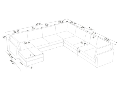 Modern Reversible Modular Sectional