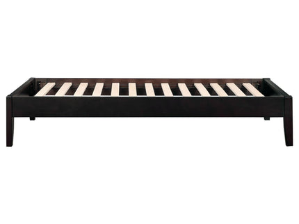Queen Platform Bed With Tapered Legs - Brown