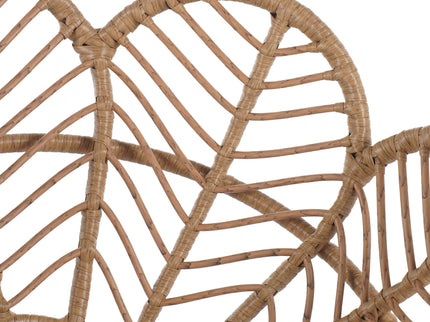 Kirk - Outdoor Wicker Peacock Shape Papasan Style Chair, Teak Finished Leg (Set of 2) - Beige / Light Brown / Light Teak