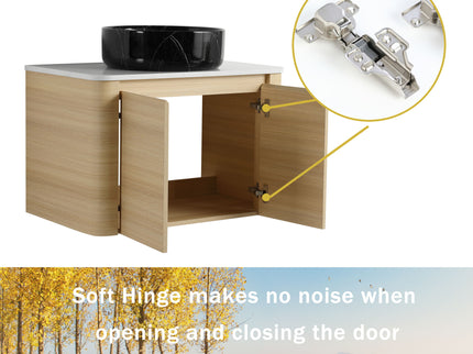 Mounted Bathroom Vanity & Art Sink & 2 Soft Close Doors