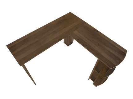 Computer Desk, Home Office, Corner, Storage Shelves, L Shape, Laptop, Contemporary & Modern - Walnut