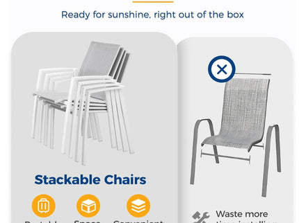 Patio Stackable Dining Chairs (Set of 4)