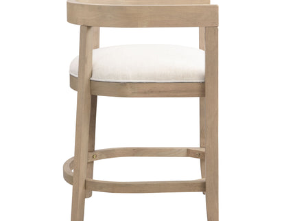 Modern Rubberwood Counter Stool Set With Upholstered Seats