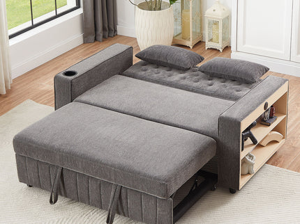 Pull-Out Sofa Bed Convertible Couch With Adjustable Backrest For Living Room