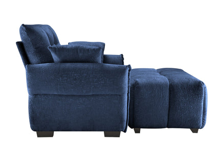 Ergonomic Single Seater Sofa With Ottoman, High Resilience Support Cushions