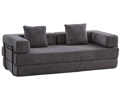 Floor Couch, Convertible Floor Sofa Bed With Pillow Back Support Armrest