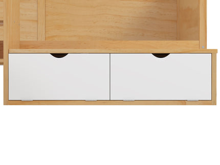 Daybed With Storage Shelves And Lockers, Multi Functional Bed With Study Desk And Matching Stool