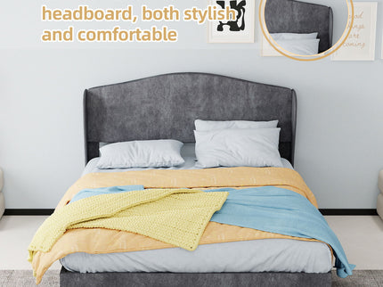 Upholstered Bed, Tufted Headboard, Comfortable Sleep