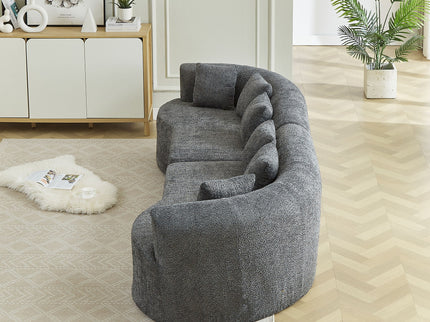 Curved Sectional Sofa With 6 Pillows