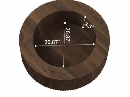 Modern Circular Coffee Table With Stripe Design And Storage Space