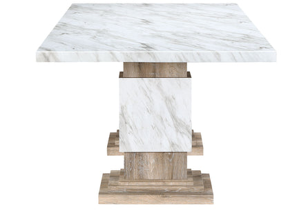 Stacey - Dining Table With Pedestal Base - Beige