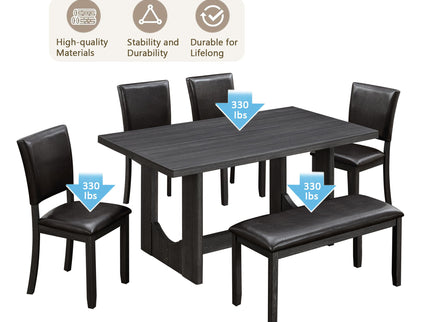 Dining Table Set, Rectangular Kitchen Table With Upholstered Chairs