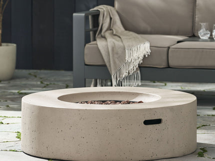 Modern Lightweight Concrete Outdoor Circular Fire Pit 50, 000 Btu