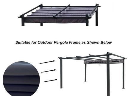 Replacement Canopy Top Cover Fabric For Outdoor Patio Retractable Pergola Sun-Shelter Canopy