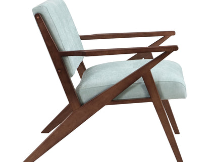 Modern Accent Chair With Plush Cushions, Angled Arm Design - Green
