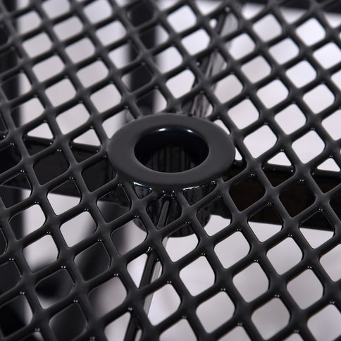Square Outdoor Steel Picnic Table, With Umbrella Pole
