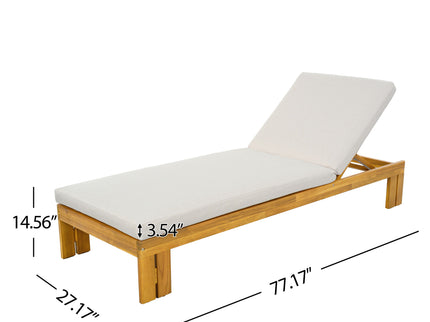 Outdoor Chaise Lounge Set & Side Table, 5 Position Adjustable Patio Recliner