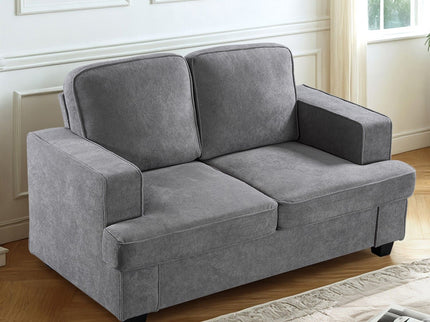 Modern Loveseat, Comfortable 2 Seater Couch With Deep Seating, Loose Back Cushions, Wide Arms