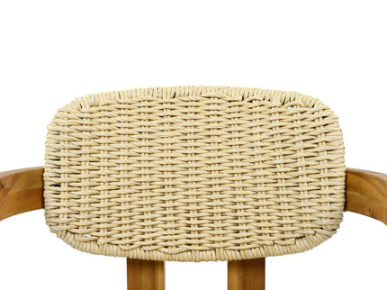 Outdoor Accent Armchairs For Patio (Set of 2) - Natural / Teak