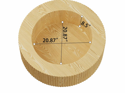 Modern Circular Coffee Table With Stripe Design And Storage Space