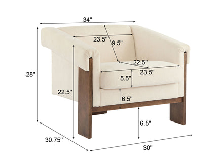 Sierra - Vintage Modern Accent Chair With Deep Cushions And Wide Armrests