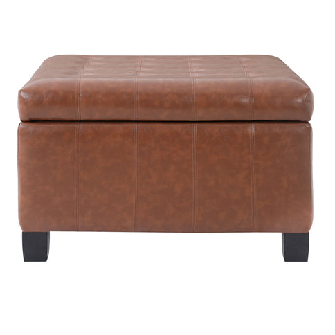 Square Tufted Indoor Ottoman With Lift-Top Storage