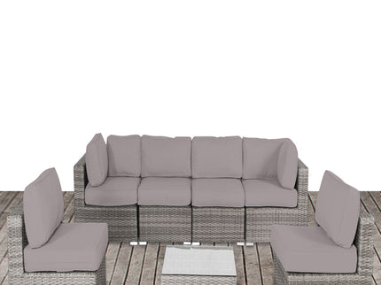 Seating Set With Cushions Handcrafted Wicker Design