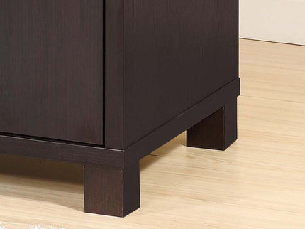 Wine Cabinet With Two Doors Removeable Wine Bottle Rack Metal Wine Glass Racks Four Shelves - Red Cocoa