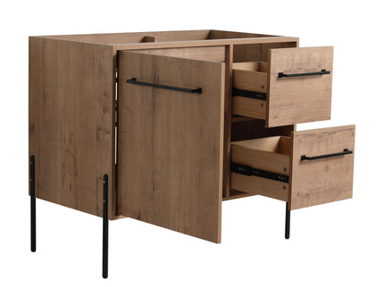 35" Freestanding Bathroom Vanity With Soft Close Doors And 2 Drawers (Vanity Only) - Imitative Oak