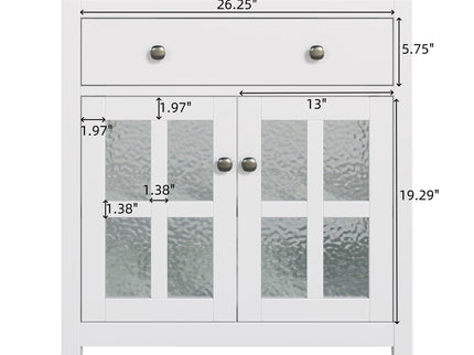Bathroom Vanity With Ceramic Sink, Adjustable Shelf & Tip Out Tray