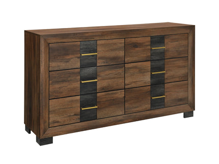 Prime - Dresser With 6 Drawers - Brown Black