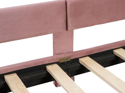 Upholstered Daybed With Classic Stripe Shaped Headboard