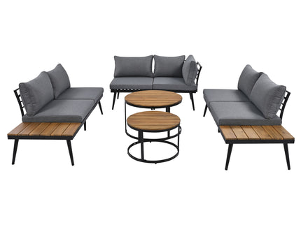 Modern Outdoor Sectional Sofa Set With Nesting Coffee Tables