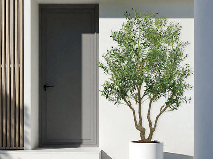 Artificial Olive Tree Large With Trunk, Indoor / Outdoor Decorative Plant For Living Room - Green