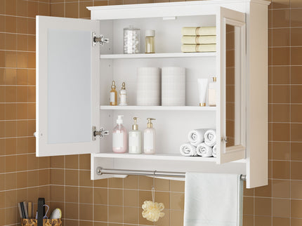 Modern Wall-Mounted Mirror Cabinet With Adjustable Shelves, Soft-Close Doors, High-Definition Mirror