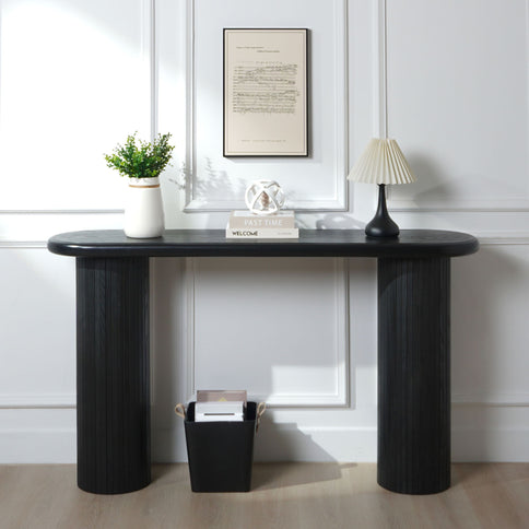 Fluted Cylinder Console Table - Black