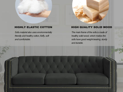 Modern Sofa With Button Tufting, Upholstered Couch For Living Room