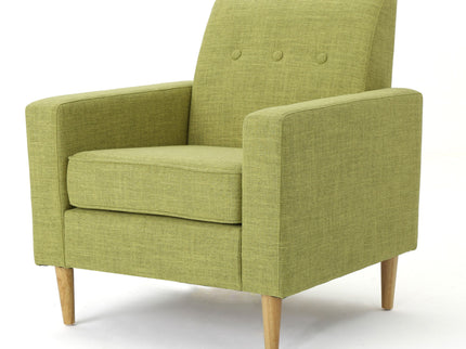 Nebulize - Upholstered Fabric Club Chair With Button Tufted And Square Off Arm And Back