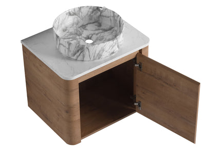Wall Mounted Bathroom Vanity With Art Sink & 1 Soft Close Door