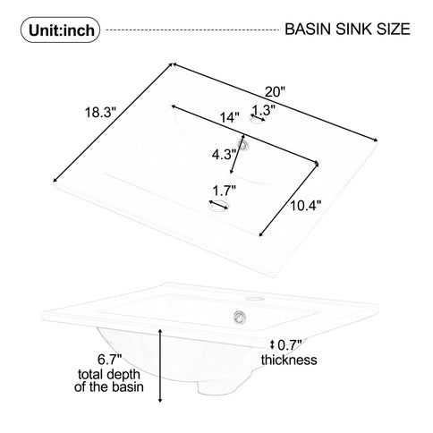 Bathroom Vanity With Sink, Cabinet With Adjustable Shelf