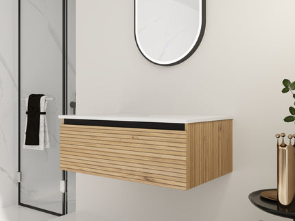 Wall Mounted Bathroom Vanity & 1 Soft Close Drawer (Excluding Sink)