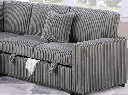 Convertible Sectional Upholstered Sleeper Sofa With Storage Chaise