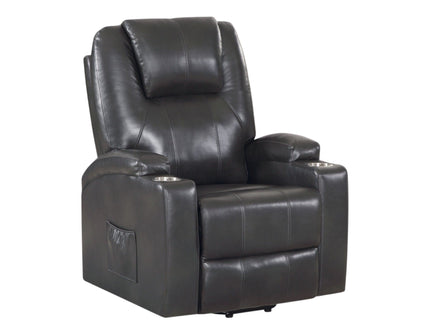 Recliner With Power Lift & Massage - Gunmetal