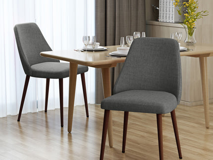 Modern Dining Chair With Iron Legs And Wood Finish