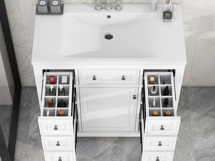 Modern Bathroom Vanity With Sink Combo, 6 Drawers And 1 Cabinet