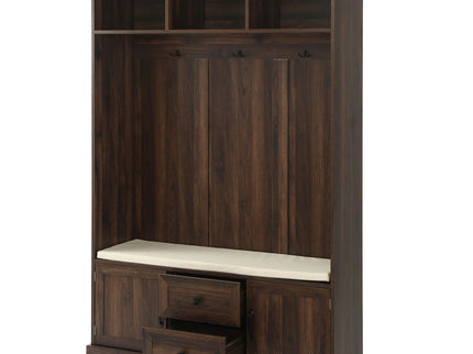 Hall Tree With 3 Hooks, Coat Hanger, Entryway Bench, Storage Bench, 3 In 1 Design