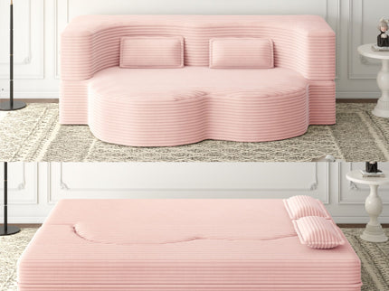 Convertible Foam-Filled Sleeper Sofa Bed With 2 Pillows