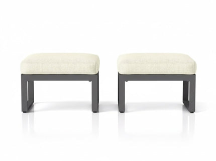 Patio All-Weather Ottomans With Thick Cushions (Set of 2)