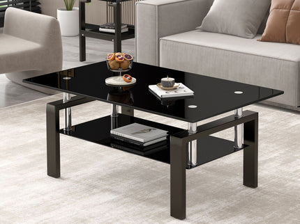 Tempered Glass Table With Storage